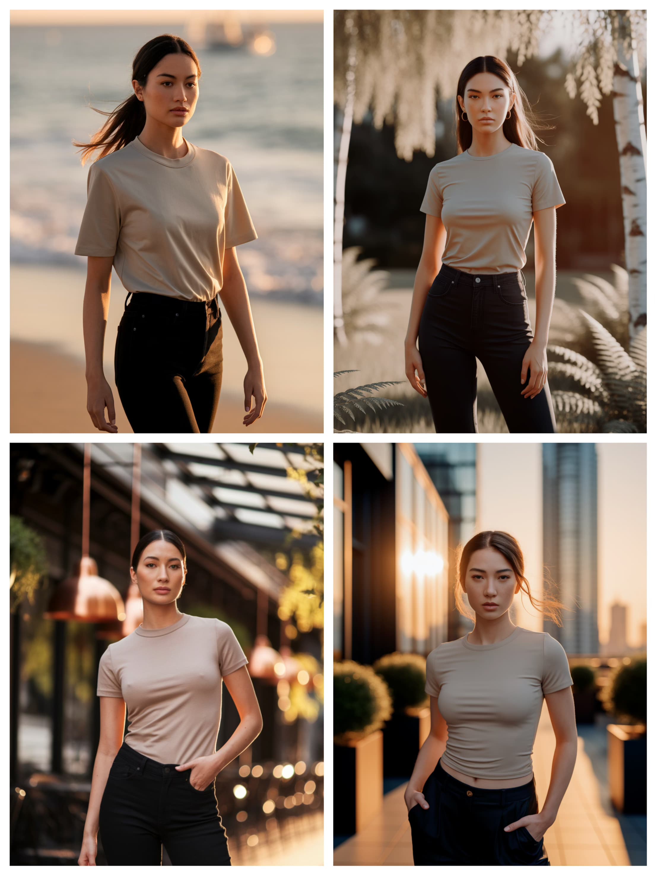 customized backgrounds of the AI fashion models